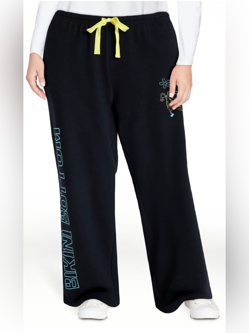 SpongeBob SquarePants Women’s Graphic Wide Leg Fleece Pants